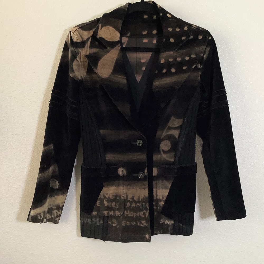 Yoshi Yoshi by PJ Unique Artistic J Fashion Velvet Patchwork Grunge Jacket S